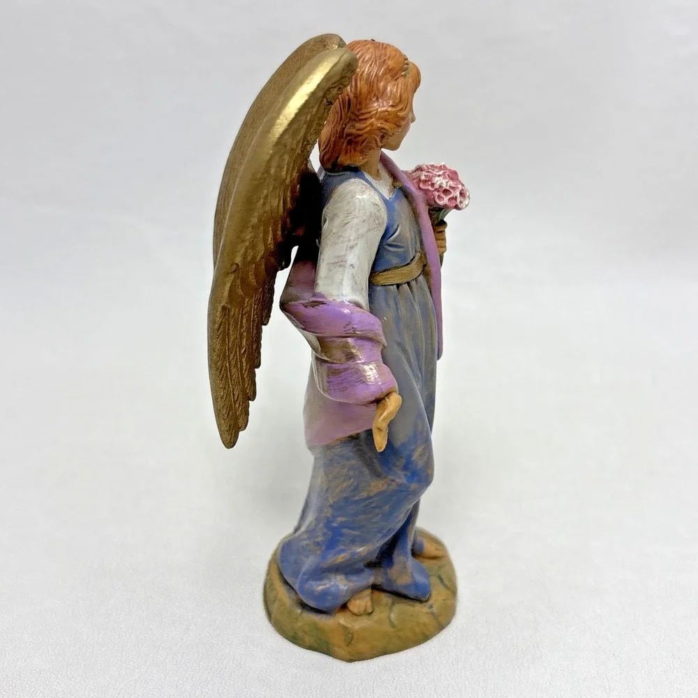 2002 Fontanini Angel Aurora With Flowers 391 Collectors Figurine Vintage Depose